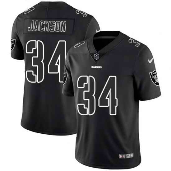 Nike Raiders #34 Bo Jackson Black Mens Stitched NFL Limited Rush Impact Jersey